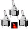 Taiss 3 Pezzi Interruttore a levetta con led rosso 2 Posizione 12V 20A SPST ON OFF 3 Pin Interruttore a bilanciere per Auto Camion Barca ASW-07DR