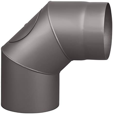 Rauchrohr Ø150mm Bogen 90° mit Tür gussgrau Ofenrohr Kaminrohr Winkel