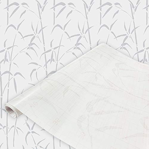 Fensterfolie selbstklebend 45x200 cm | Klebefolie Fenster Sichtschutz mit Dekor-Effekt | Sichtschutzfolie Fenster Lichtdurchlass für mehr Privatsphäre im Bad oder Büro | Bambus