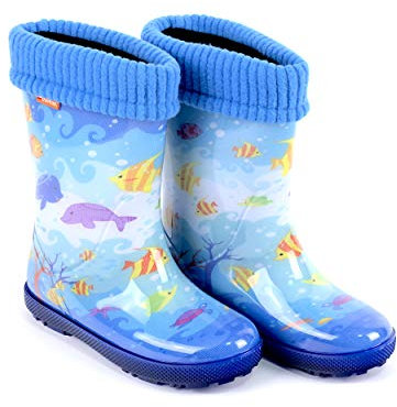 Demar Kids, Girls, Boys, Wellington Boots, Lined Rain Boots Multicolour Size: 11/12 UK Child