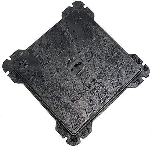 EINSIDE Chiusino in ghisa classe B125, Tombino con telaio certificato UNI EN124-1/2, 70 x 70 cm