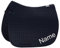Eskadron Nightblue Cotton Pony Dressur-Schabracke mit individuellem Namen Bestickt, Schriftart:Arial (Druckschrift), Garnfarbe Maderia:pink 1815