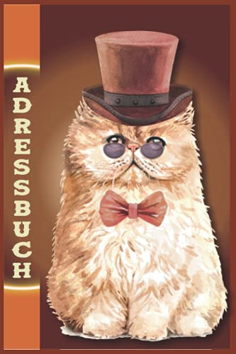 Telefonbuch: Abc Telefonbuch Adressbuch mit Geburtstagskalender - Adressbuch Katzen Telefonregister Adressenverwaltung für Mädchen & Senioren | Große Schrift