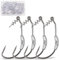 20stk Angelhaken mit Gewichten Swimbait Jig Haken mit Twistlock Zentrierstift,Weichplastik Wurm Angelhaken für Salzwasser Süßwasser (4/0-20stk)