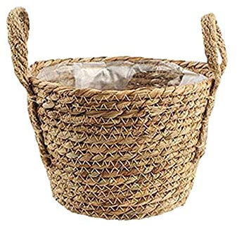 Cintres de pot de fleurs suspendues 25 * 15 cm Paniers de rangement tissé à la main Fleur Pot Plateau Imitation Rattan Suspending Panier Suspension murale Pots de fleurs avec poignée Décor Dropitship