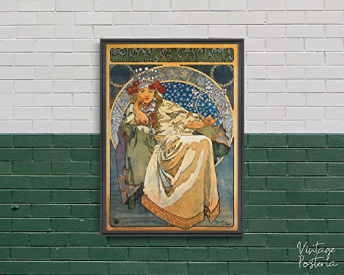 Vintage Posteria Poster 30x40 cm Anschlag Wandbilder Schlafzimmer Deko Ohne Rahmen WandKunst Posters Moderne Zimmer Bild Bilder Vintage Wand Kunst - Prinzessin Hyazinthe