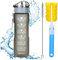 Flacon d'eau xacioa 1L 32oz avec paille et marqueur de temps d'excitation, bouteille de sport de boisson en plastique tritan étanche, camping, randonnée sans Bpa
