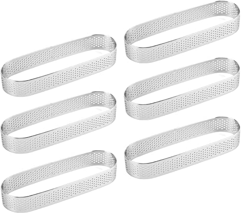 Guowall Cercle à Tarte Anneau à Tarte de PâTisserie, Acier Inoxydable (Ovale Forme*6)
