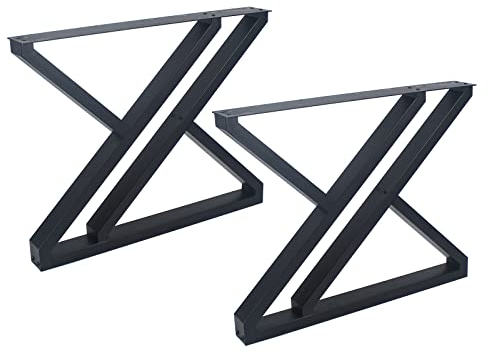 Metall-Tischbeine, 71,1 cm, robust, Z-Form, Metall, 2,3 cm, Höhe 88,9 cm, Breite, industrielle Tischbeine, Schwarze Tischbeine, Moderne Tischbeine, Konsolentischbeine
