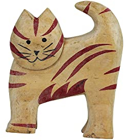 mitienda mit Liebe gemacht Dekofigur Katze stehend aus Holz, Deko Geschenk, Holzfigur im Tierdesign