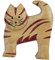 mitienda mit Liebe gemacht Dekofigur Katze stehend aus Holz, Deko Geschenk, Holzfigur im Tierdesign