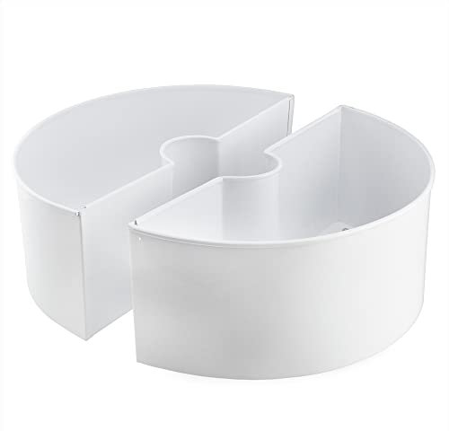 AuldHome - Maceta para Mesa de Patio con Agujero para sombrilla (Blanco), macetas de Medio círculo esmaltado