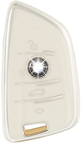 OFFCURVE Etui a Cle Voiture Coque Clé, Étui à Clés TPU Couvre Clef 2/3/4 Boutons pour BMW 1 Series 2 Series 3 4 Series 5 Series 6 Series X1 X2 X3 X4 X5 X6 X7 X5M X6M F15 F16 F39 F48 G11 G12 G30