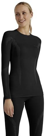 FALKE Damen Wool-Tech Round Neck Funktionsshirt Langarm atmungsaktiv klimaregulierend geruchshemmend nachhaltige Wolle Funktionsmaterial kalte bis sehr kalte Temperatur Funktionsunterwäsche 1 Stück