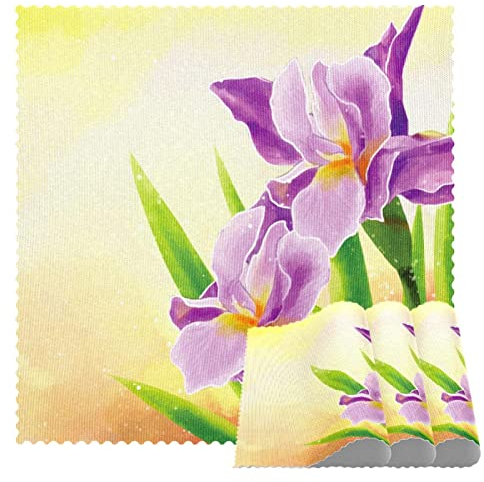 Quadratische Platzsets für Esstisch, Handzeichnung, Iris Blume