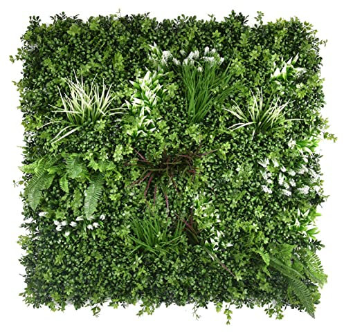 Tuda Grass Direct Artificial Living Green Wall Panel Decoration for Indoor & Outdoor Realistic Plastic Plants - 1m X 1m - Tropical