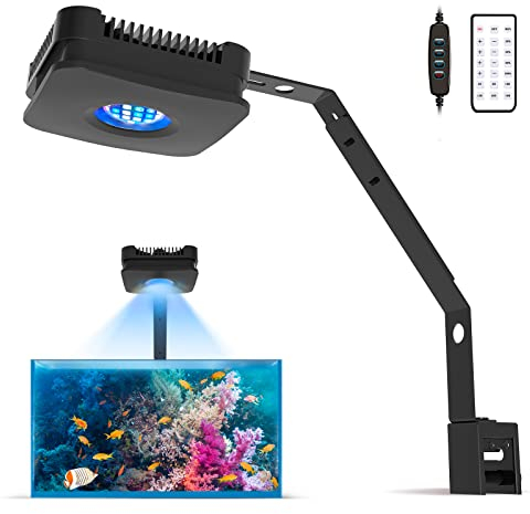 Lominie Aquarium LED Light, RF Remote Dimmable Fish Tank Light with Bracket for Saltwater Fish and Reef Coral Tank Full Spectrum Aquarium (Pxie30 Marine)