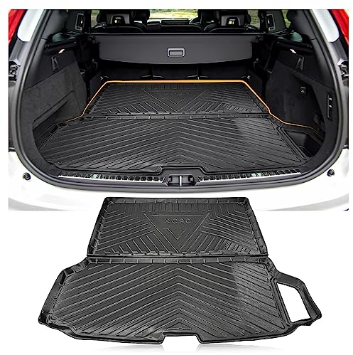 LFOTPP Alfombrilla de goma para maletero compatible con Volvo XC90 SUV 2015-2022 2023, 3D TPE bandeja de maletero impermeable antipolvo, alfombrilla protectora de goma original