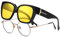 KANASTAL ÜberGroß Nachtfahrbrille für Brillenträger Polarisiert Anti Blende Nachtfahrbrille Damen und Herren UV400 Schutz Nachtbrille, Glänzend Schwarz Rahmen Gelb Gläser
