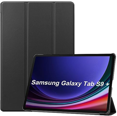 Lobwerk Hülle für Samsung Tab S9+ Plus 2023 SM-X810 SM-X816B SM-X818U 12.4 Zoll Smart Cover Etui mit Standfunktion und Auto Sleep/Wake Funktion