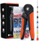 HOLULO Pinza Crimpatrice Capicorda con 1200 Puntalini Elettrici,per Capicorda 0.08-10 mm² Terminale Isolato Capicorda Terminali a Crimpare,Autoregolante,Pinza Puntalini Elettrici (quads-arancio)