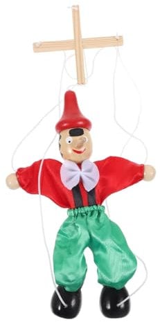 TOYANDONA Giocattolo Corda marionetta Giocattoli Spingere Verso lalto Il burattino teatro delle Marionette Figurine di Legno Non Finite Marionette per Bambini Sollevare Il Bambino Burattini
