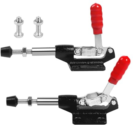 EXLECO 2 grandi tenditori per asta di spinta, con vite di ricambio, morsetto di serraggio regolabile, per foro inclinato, per carpenteria, saldatura, colore nero