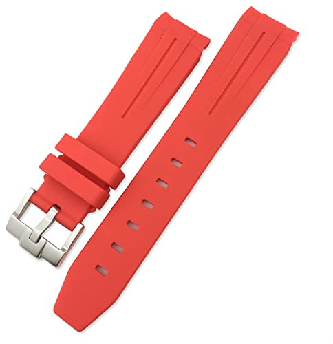 FACDEM Silikon-Armband für Rolex Submariner Hulk GMT Milgauss Yacht Master Deepsea, 19 mm, 20 mm, 21 mm, 22 mm, 22mm Rose buckle, Achat