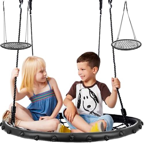 MT MALATEC Nestschaukel für Kinder & Erwachsene Ø100 cm bis zu 150 kg - Nestschaukel mit höhenverstellbarem Seil 120–180 cm - Mehrkindschaukel wetterfest, Outdoor & Indoor 23513