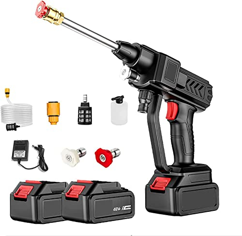 KASUISE Idropulitrice a Batteria, Macchina per la Pulizia dell'auto 520PSI Idropulitrice Portatile con Batteria al Litio 24v/48v con 2 ugelli per Lavare Auto, recinzioni, Giardino