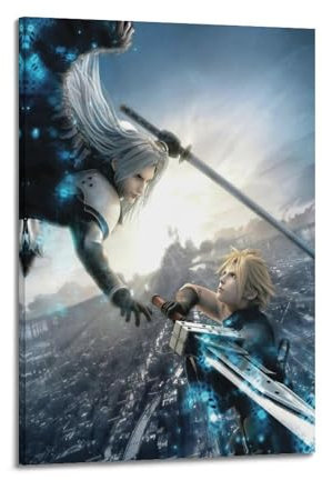 TWFSRXVWTS Final Fantasy VII Remake Kunstposter, dekoratives Gemälde, Leinwand, Wandposter und Kunstdruck, moderne Familienschlafzimmer-Dekoration, Poster, 60 x 90 cm
