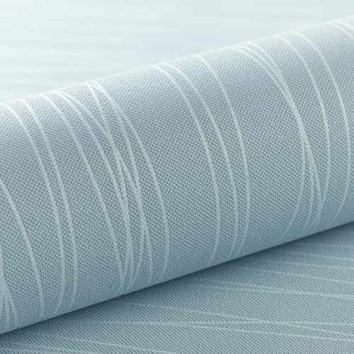 Pamatio Modern Minimalist Non-Woven Light Blue Micro-Glitter Striped Texture Plain Wallpaper Roll for Bedroom, Living Room, Home Background Decoration