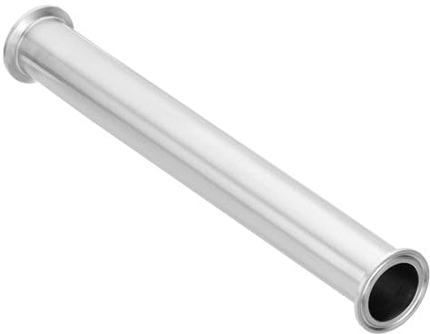 PATIKIL 1 1/2in OD Tri Clamps Tube, Sanitary Tri Clamps Spool Tube with 50.5mm Ferrule Flange(for 1.5in Tri Clamps) Sanitary Pipe Tubing 304 Stainless Steel for Brewery, 300mm/11.81in L
