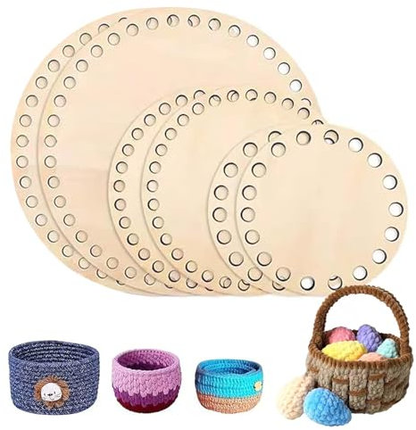 Selfmade Korbboden Rund Korbboden, Exzellenter Holzboden zum Häkeln - DIY handgefertigter Korbboden & Taschenboden – Ausgezeichnete Größe für Ihre Bedürfnisse