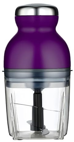 LacusMare Mini Food Processor, 900ml Bowl, 4 Sharp Blades, Whisk Attachment, 200W Motor for Chopping, Blending & Pureeing, Perfect for Baby Food, Garlic, Onion, and Nuts (Purple)