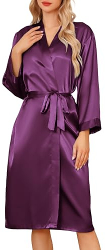 Sopesil Peignoir Satin Femme Robes Longues pour Femmes Robes de Mariée Vêtements de Nuit Doux pour le Mariage,Col en V,S-XXL
