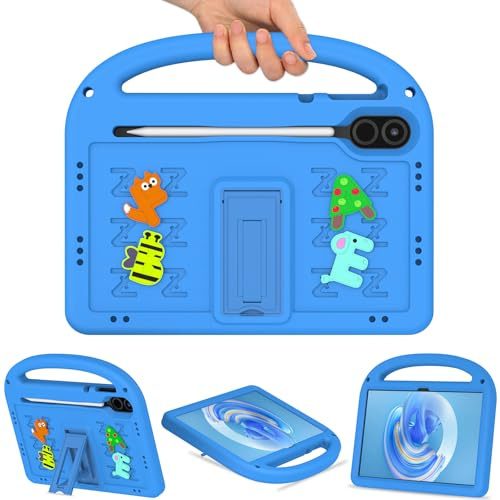 Case for Honor Pad X9 2023 11.5 inch, Kids Cartoon Protective Cover with Handle Stand Pencil Slot Lightweight Shockproof Cover for Honor Pad X9 2023 11.5 inch Blue
