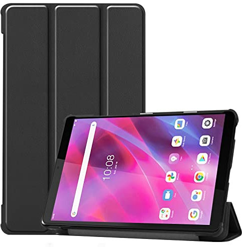 Étui pour tablette PC pour Lenovo Tab M8 3ème génération TB-8506F. Étui de support mince à trois plis Étui intelligent, angles multiples Stand Coque rigide Housse de protection (Noir)