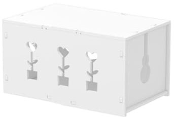 Verve Jelly Cable Management Box, Cable Storage Case, Cord Organizer Container with Lid, Power Stripe Tidy Box for Hiding Power Strips and Electrical Cords from TVs, Computers, and Desks