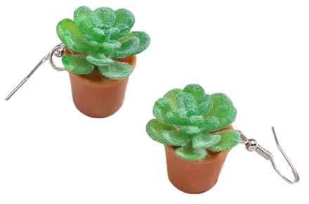 Small Bonsai Earring CQEAZ Home Plant Earrings Creative Simulation Succulent Potted Plant Small Pendant Gardening for Mom Women Gardener
