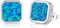 MEDWISE Herren Ohrstecker 925 Sterling Silber Blauen Opal Ohrstecker Hypoallergen Nickelfrei Quadrat Opal Schmuck Geschenke für Unisex Damen Mädchen Geschenke