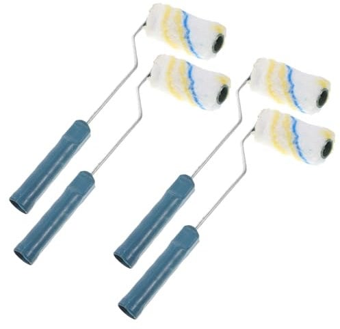 Eckrolle 4 Stück Kleine Farbrolle für Kleine Ecken, Weiß