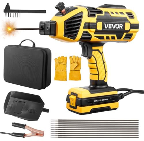 VEVOR Soldadora Portátil, de 20 a 120 A, con Ajuste de Corriente de 5 Niveles e Inversor IGBT, y Función de Arranque en Caliente para Varillas de Soldadura de 1,6 a 3,2 mm, 250 x 100 x 250 mm