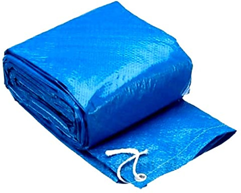 BAZEITFLOW Couverture de Piscine Tissu PE Bâche Imperméable et Poussière pour Tubulaires et Gonflables Bleu