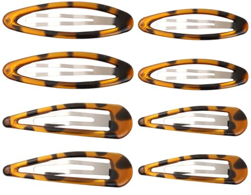 Haarspangen Damen Dünnes Haar, 8 Stück Metall Damen Haarclips, Rutschfest Haarspange Haarklammern Französische In Schildpatt Optik Doppelgriff Snap