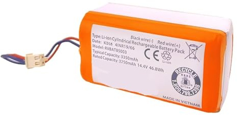 OBLIBQOE 14.4V 3350mAh Replacement Battery Pack | Compatible For Shark RVBAT85003 | Lithium Ion Li-ion Battery(Orange)