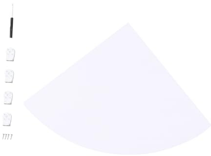 Artibetter Wall Mounted Fan Shape Triangle Corner Shelf White Storage Rack for Kitchen Bedroom Bathroom Office - Space Saving Wall Corner Storage Holder for Books Keys Cups