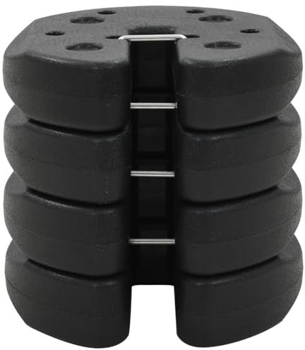 Gecheer Piastre di peso per gazebo, piastre in cemento e plastica 220x50 mm 4 pezzi, per fissaggio sicuro di gazebo, tende e ombrelloni da giardino