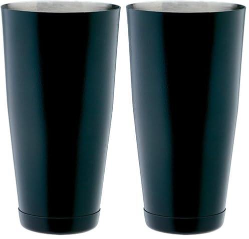 PIAZZA Boston Shaker Acciaio Inox 900 ml - Nero (Confezione da 2)