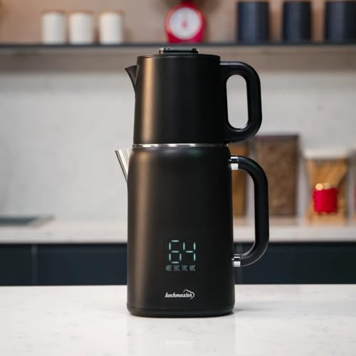 KOCHMASTER Dem Keyfi Pro Teemaschine, Digital, 1.5L + 1.1L, 1800W, Edelstahl, mit Temperaturregelung & Warmhaltefunktion